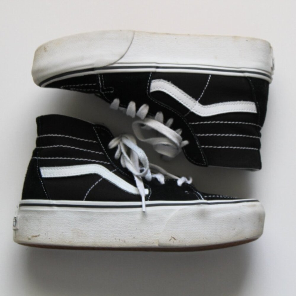 Vans Sk8-Hi Womens High Top Platform Shoes | (Black/White)